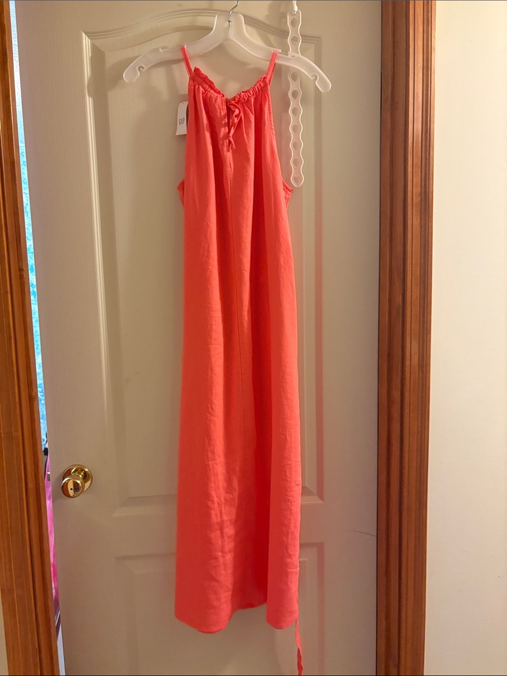 GAP Coral Pink Spaghetti-Strap Sleep Dress